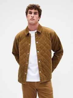 Quilted Corduroy Relaxed Shirt Jacket