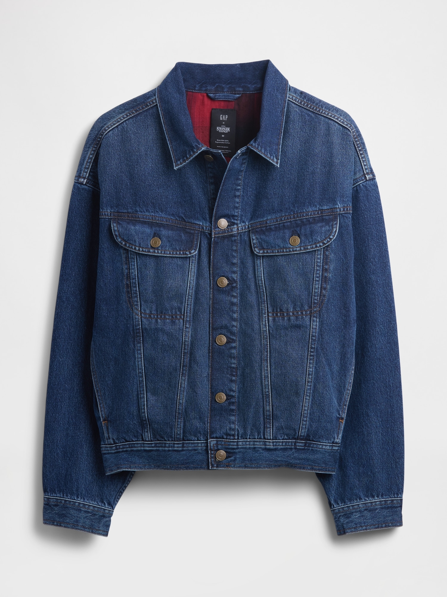 Stranger Things Adult Flannel-Lined Icon Denim Jacket