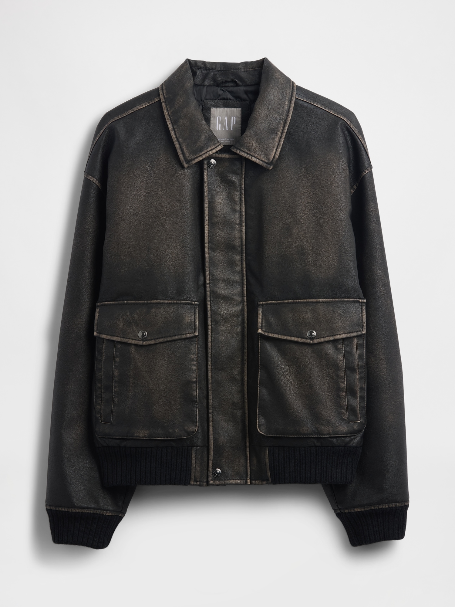 Recycled Vegan Leather Bomber Jacket