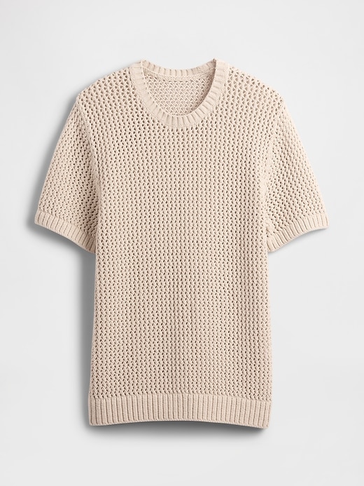 Image number 5 showing, Crochet Mesh Crewneck T-Shirt