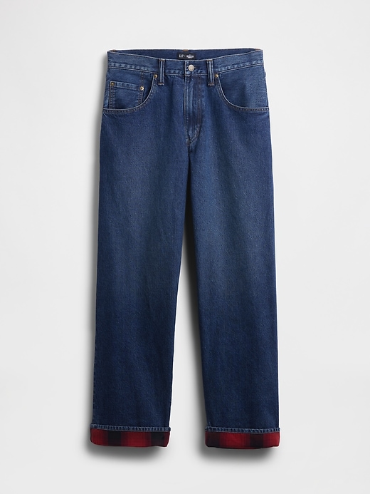 Image number 9 showing, Stranger Things Adult Flannel-Lined Extra Baggy Jeans