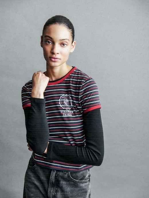 Image number 6 showing, Stranger Things Organic Cotton VintageSoft Crop T-Shirt