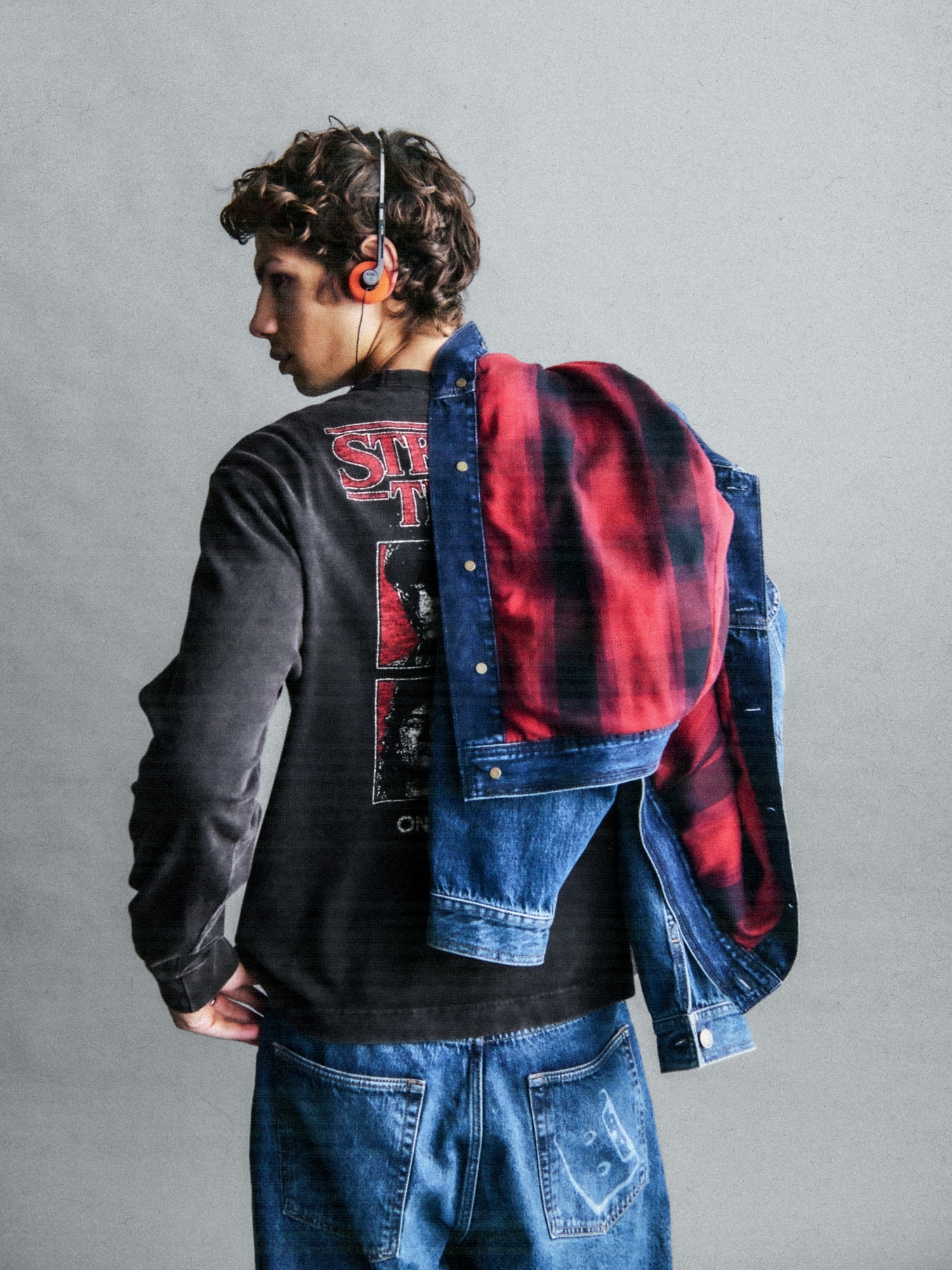 Stranger Things Adult Flannel-Lined Icon Denim Jacket