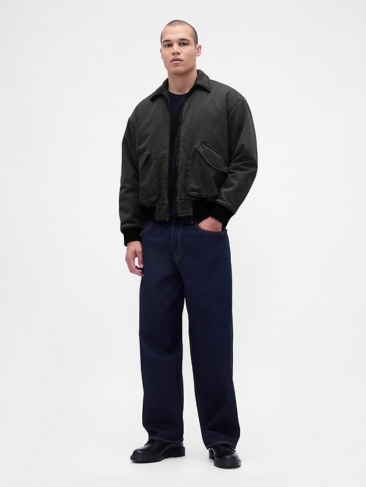 Washed Twill Bomber Jacket