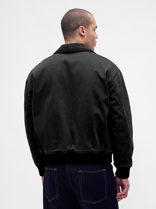 Washed Twill Bomber Jacket