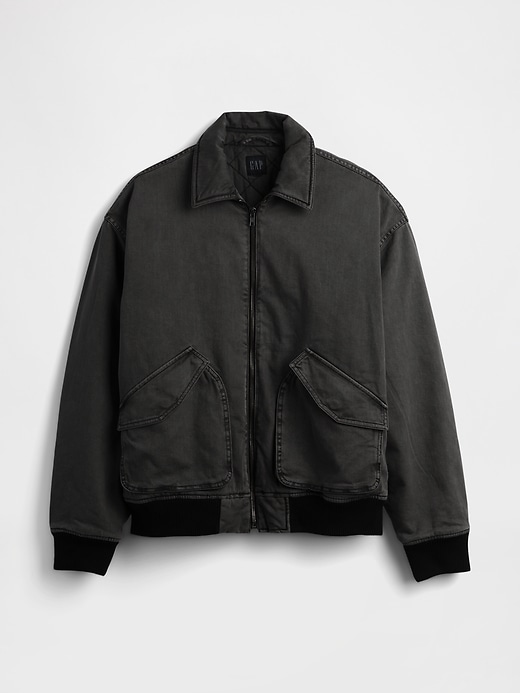 Image number 5 showing, Washed Twill Bomber Jacket