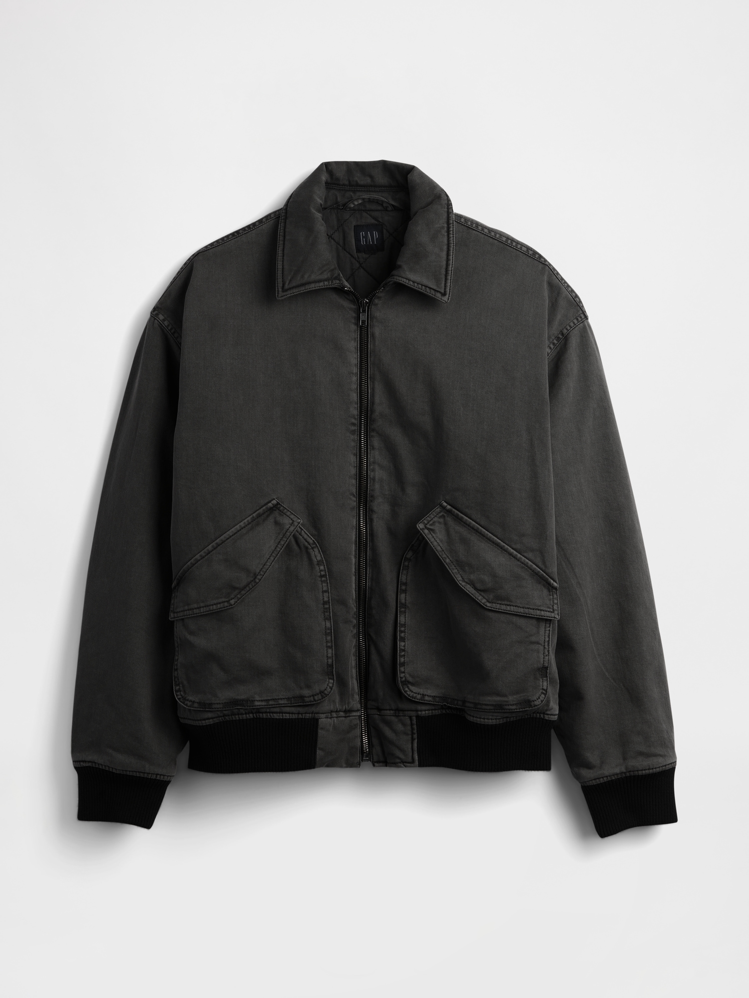 Washed Twill Bomber Jacket