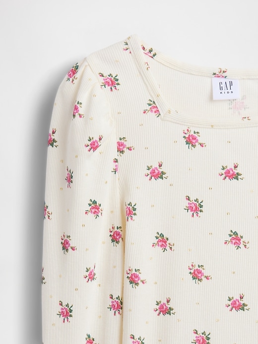 Image number 5 showing, Kids Rib Puff-Sleeve Top