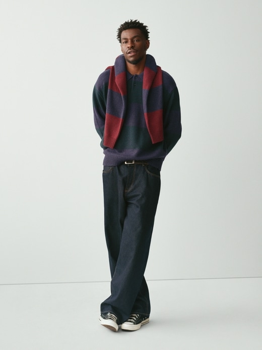 Image number 5 showing, Rugby Stripe Relaxed Polo Sweater