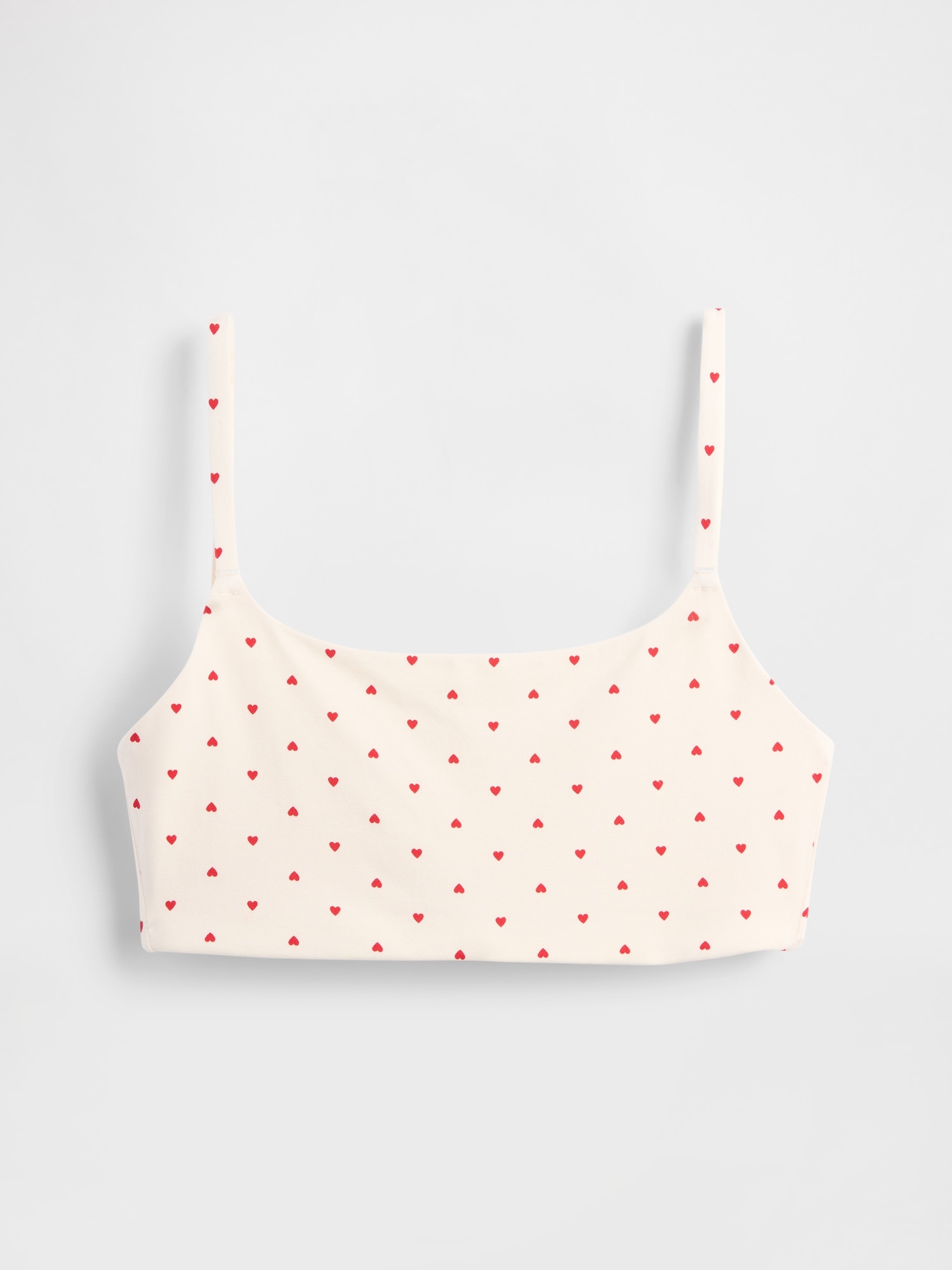 Organic Stretch Cotton Bralette - Red Hearts