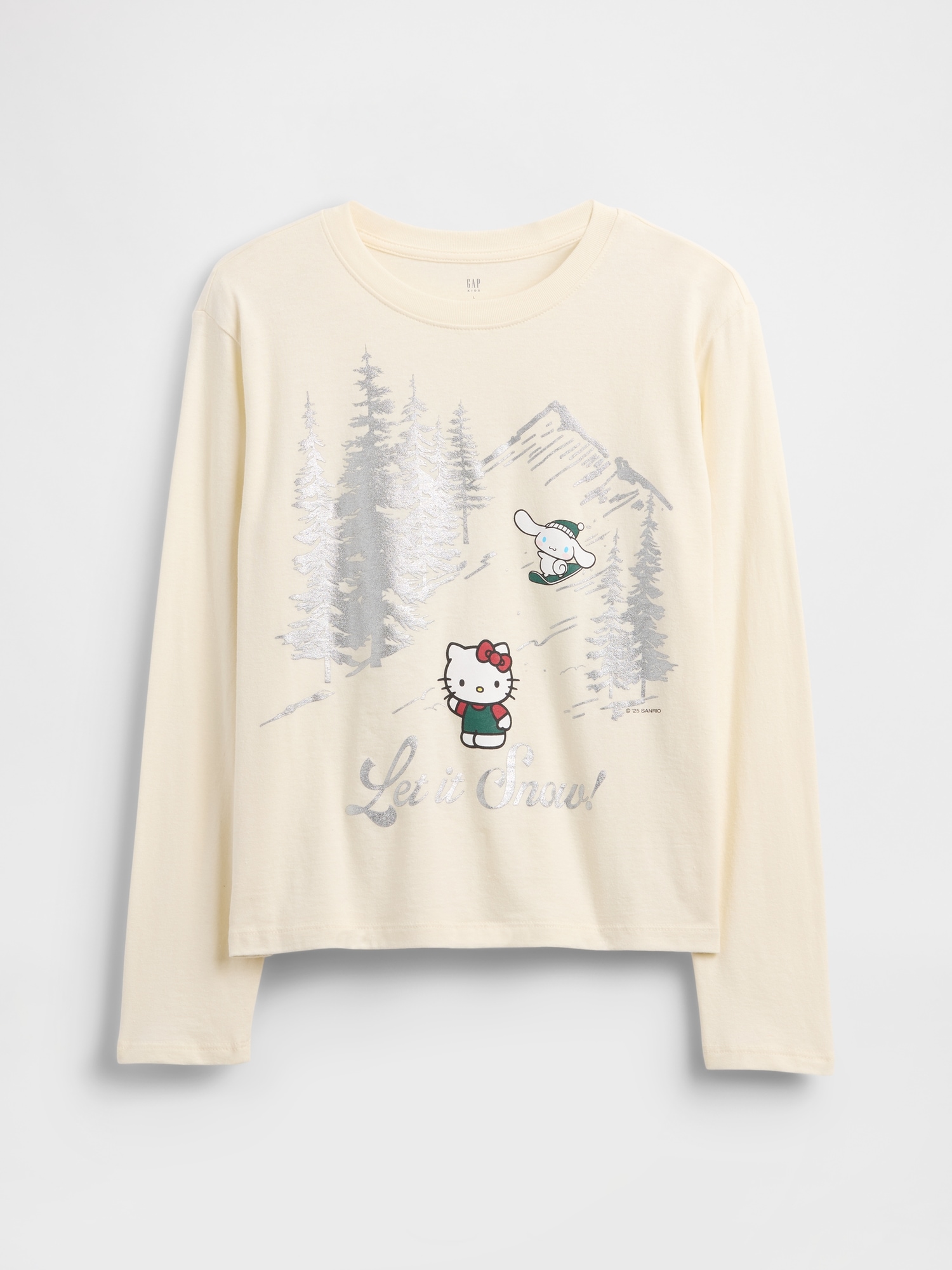 Kids Oversized Graphic T-Shirt - Ivory Frost