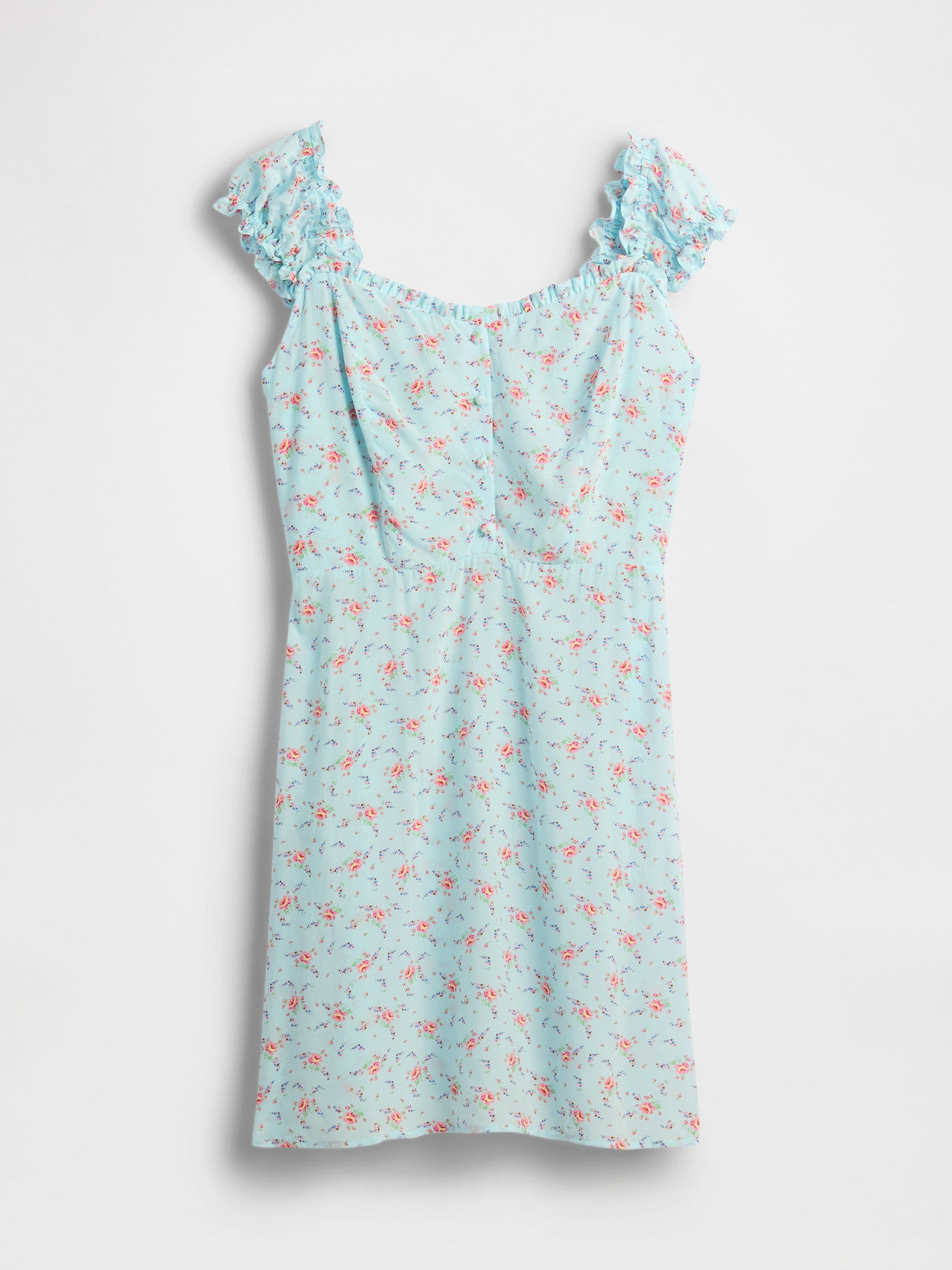 Puff-Sleeve Sweetheart Mini Dress