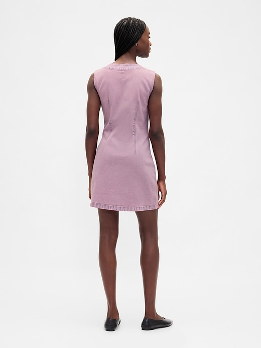 Denim V-Neck Mini Dress