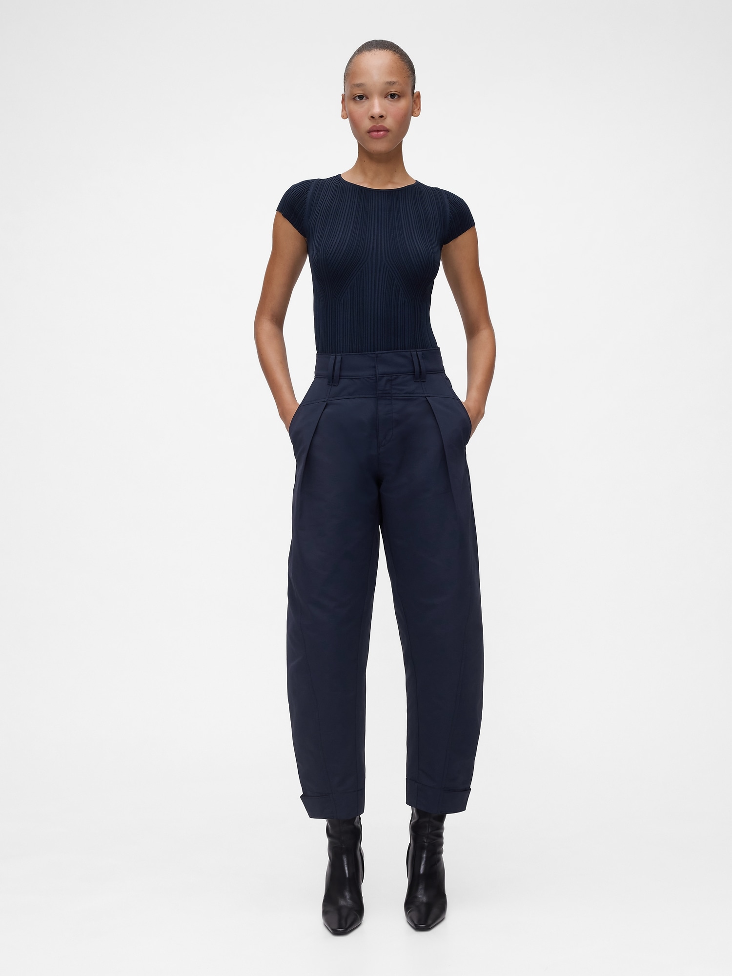 GapStudio High Rise Barrel Trousers