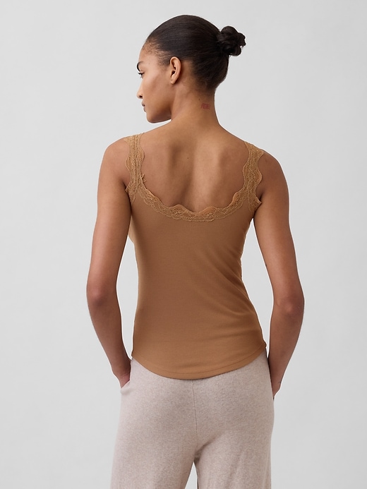 Image number 3 showing, Mini Rib Lace PJ Tank Top
