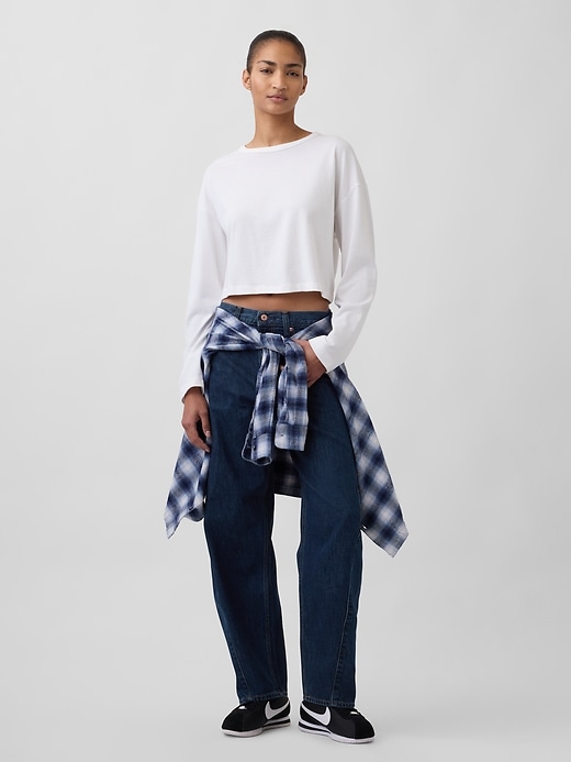 Image number 1 showing, High Rise Barrel Jeans