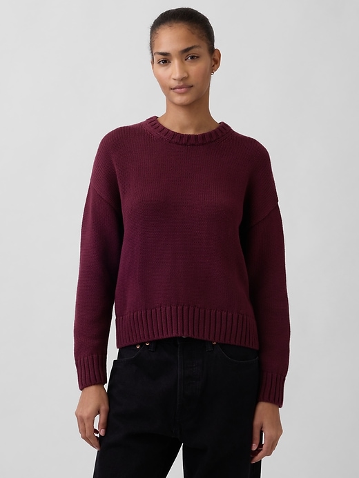 Image number 1 showing, 100% Cotton Relaxed Sweater
