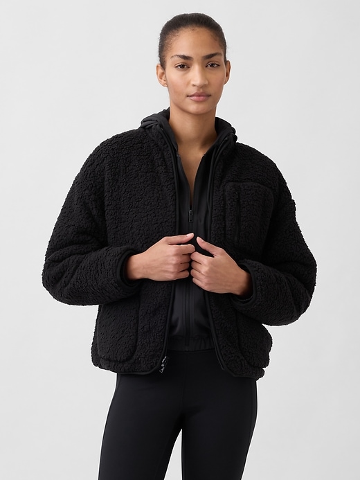 Image number 1 showing, GapFit Reversible Sherpa Jacket