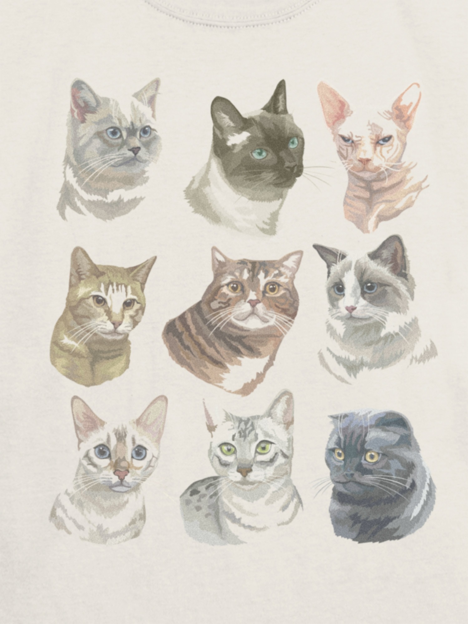 Детская футболка Gap Cat Faces Graphic, цвет: Молочный белый — фото 3