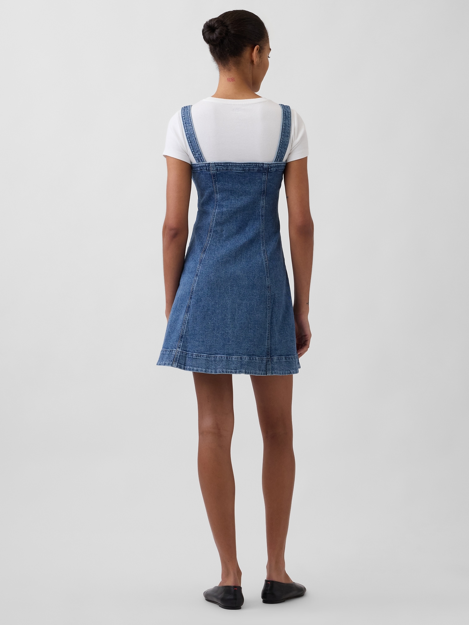 Denim Zip-Front Mini Dress