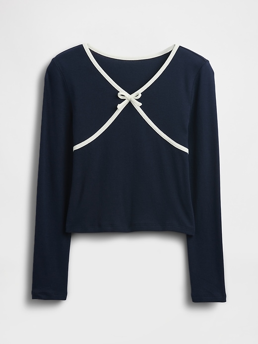 Image number 1 showing, Kids Cross Front Bow T-Shirt