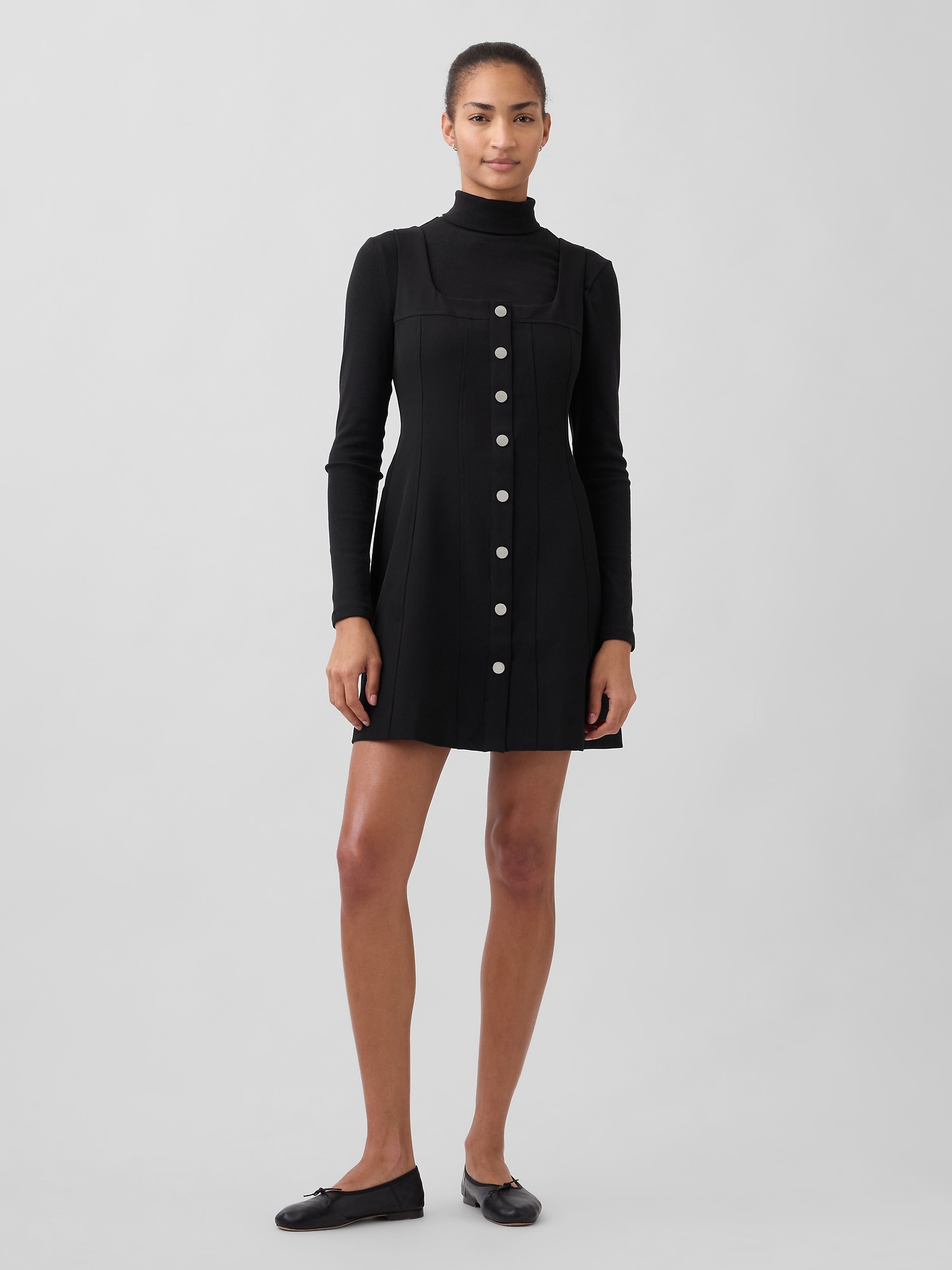 BiStretch Seamed Mini Dress - True Black