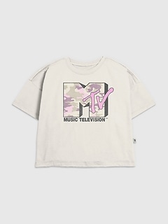 Kids MTV Pink Camo Graphic T-Shirt