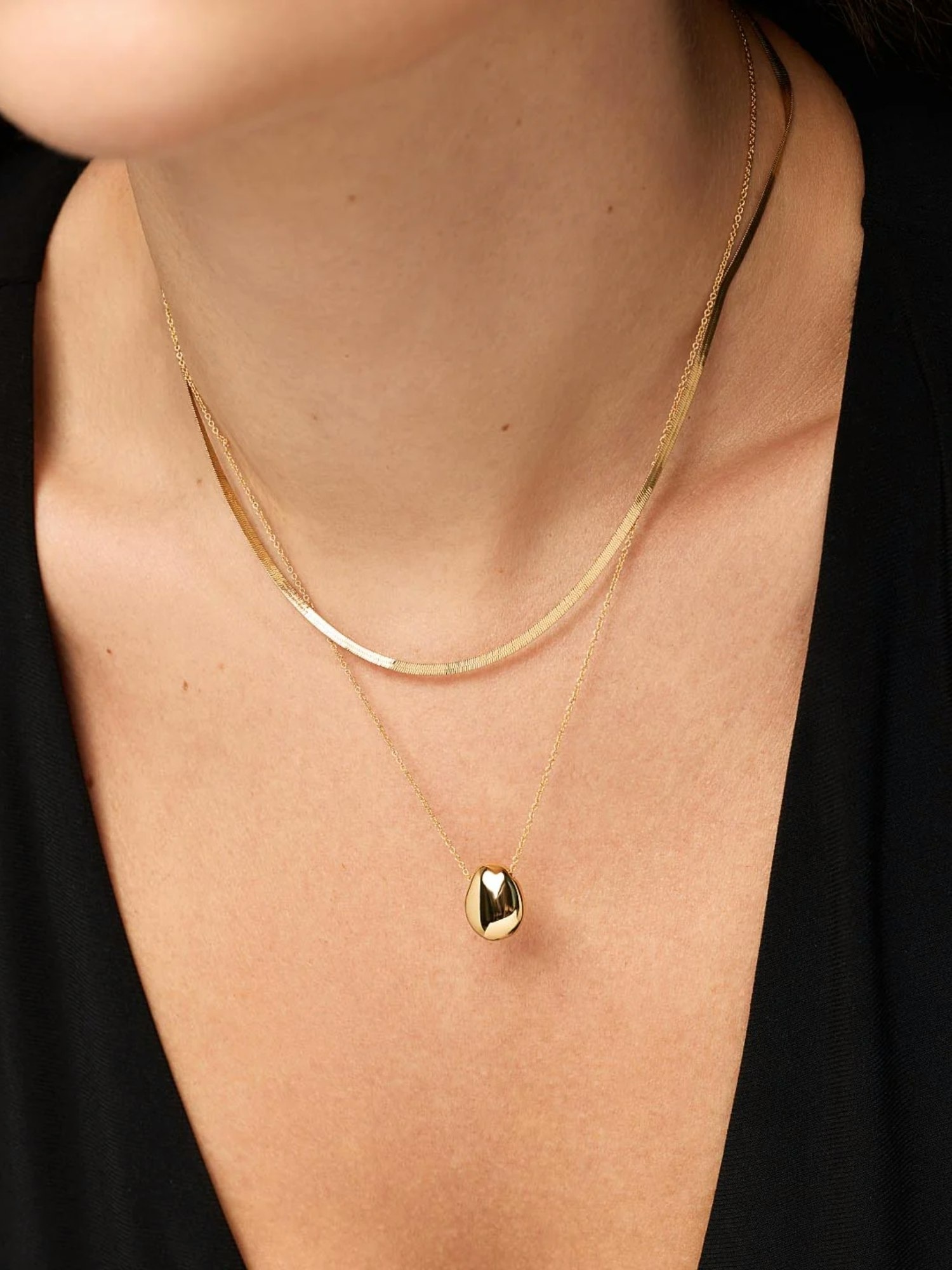 Женское золотистое колье Gap Ana Luisa Mini Pebble, цвет: Золотой — фото 2