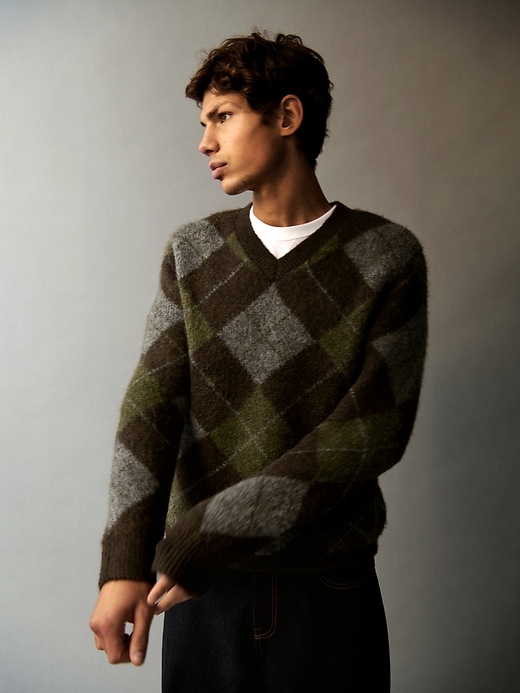 Image number 5 showing, Brushed Argyle Sweater