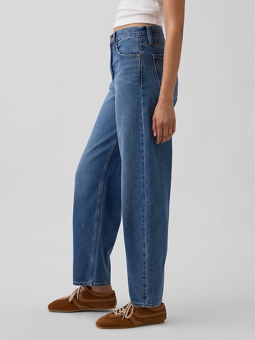 Image number 3 showing, High Rise Barrel Jeans
