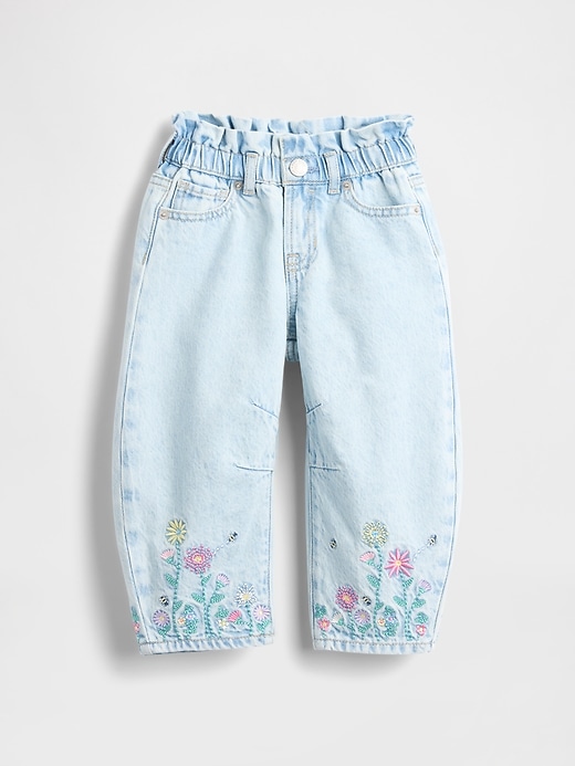 Image number 1 showing, Baby & Toddler Floral Horseshoe Jeans