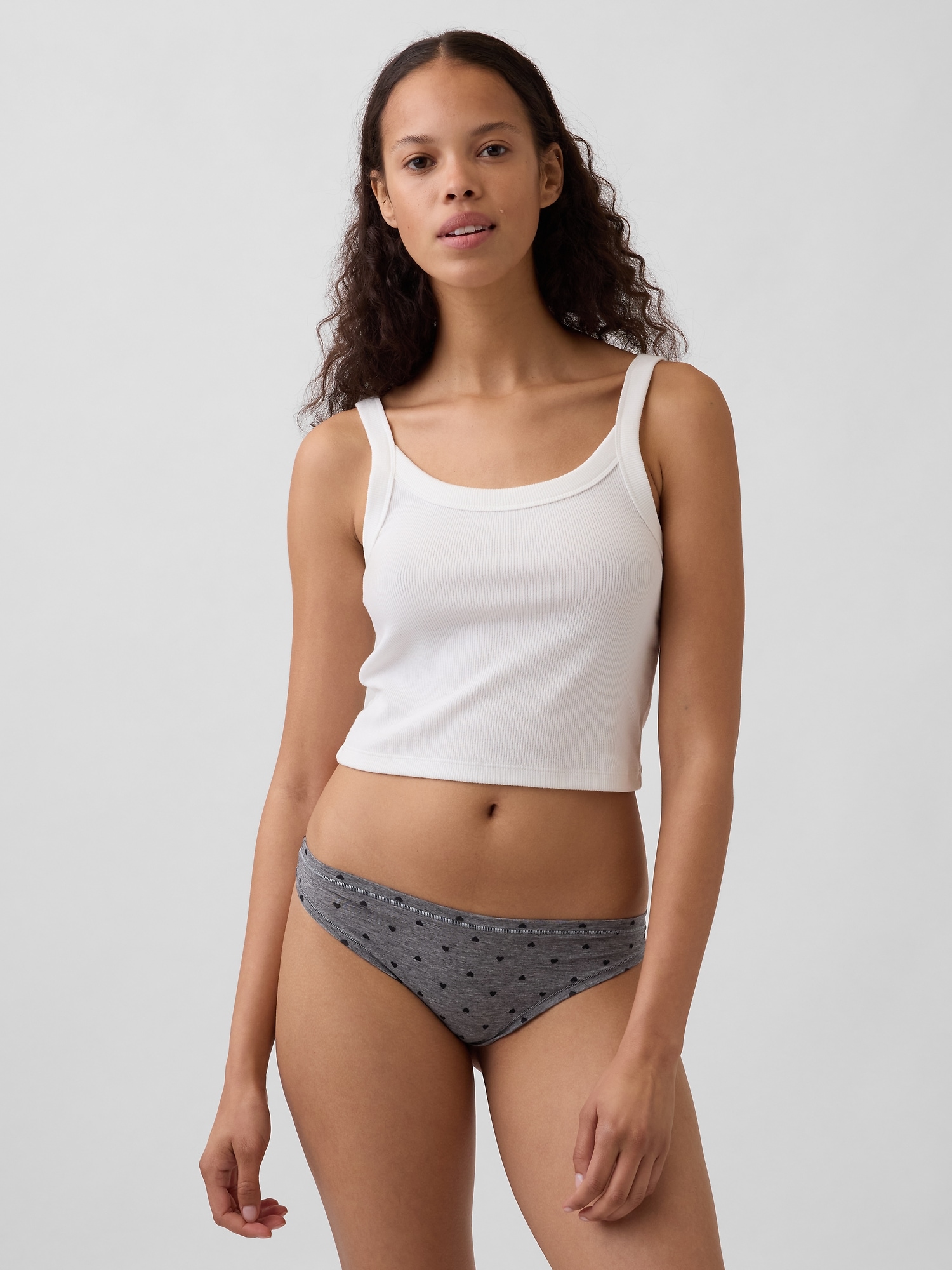 Breathe Thong - Grey Hearts