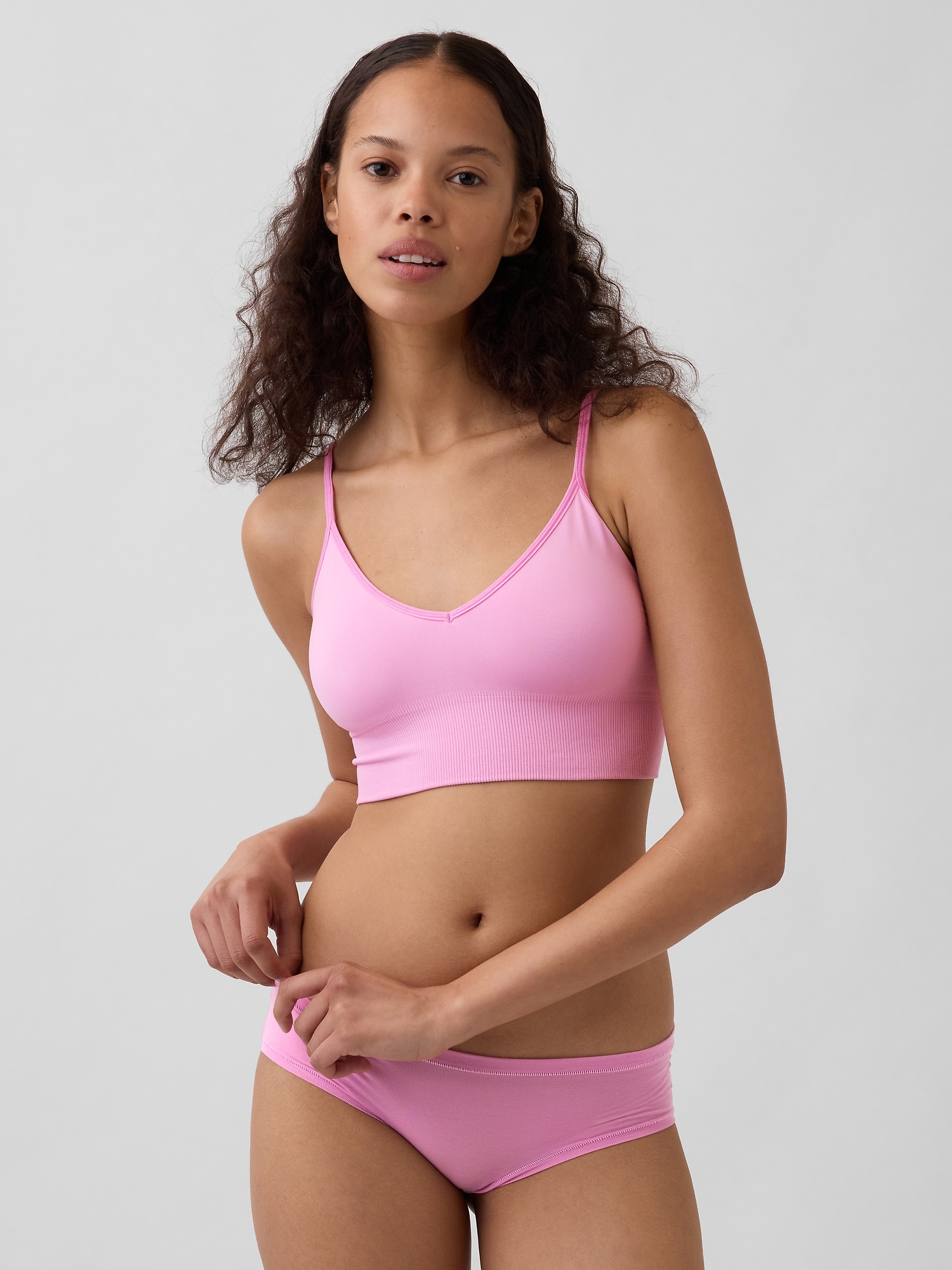 Seamless Plunge Bralette - Sugar Pink