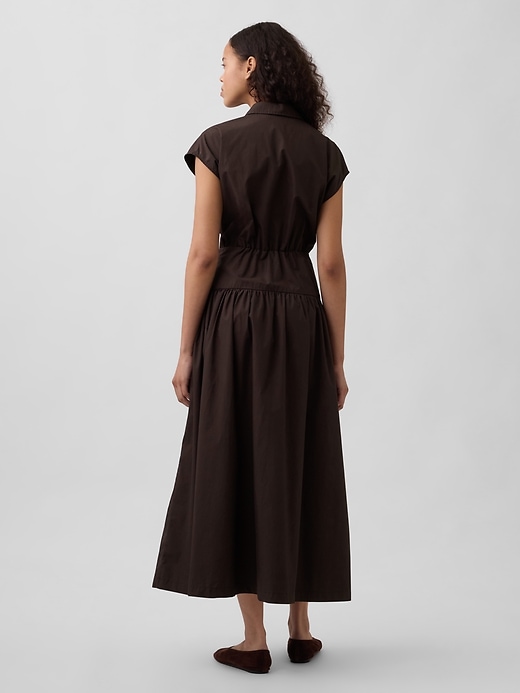 Image number 2 showing, Poplin Drop-Waist Maxi Shirtdress