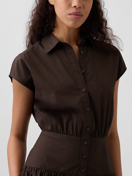 Image number 4 showing, Poplin Drop-Waist Maxi Shirtdress
