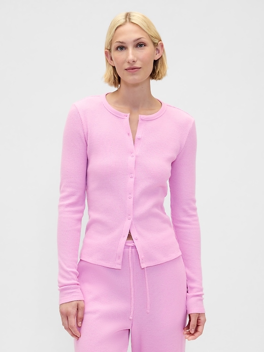 Image number 1 showing, Waffle PJ Cardigan