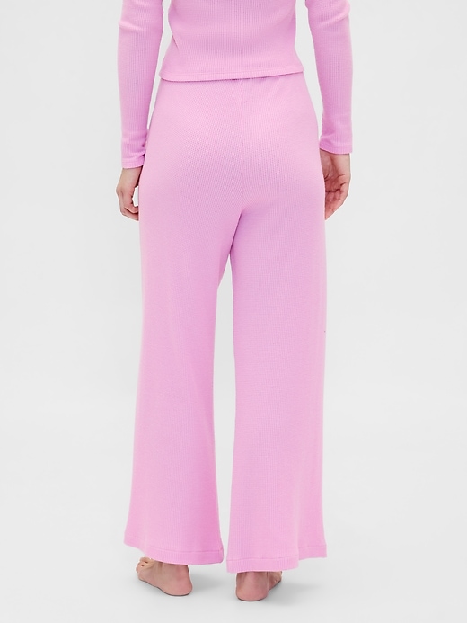Image number 4 showing, Waffle Wide-Leg PJ Pants
