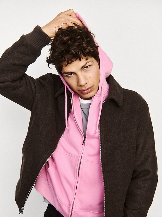 Image number 5 showing, Heavyweight Oversized Crop Zip Hoodie