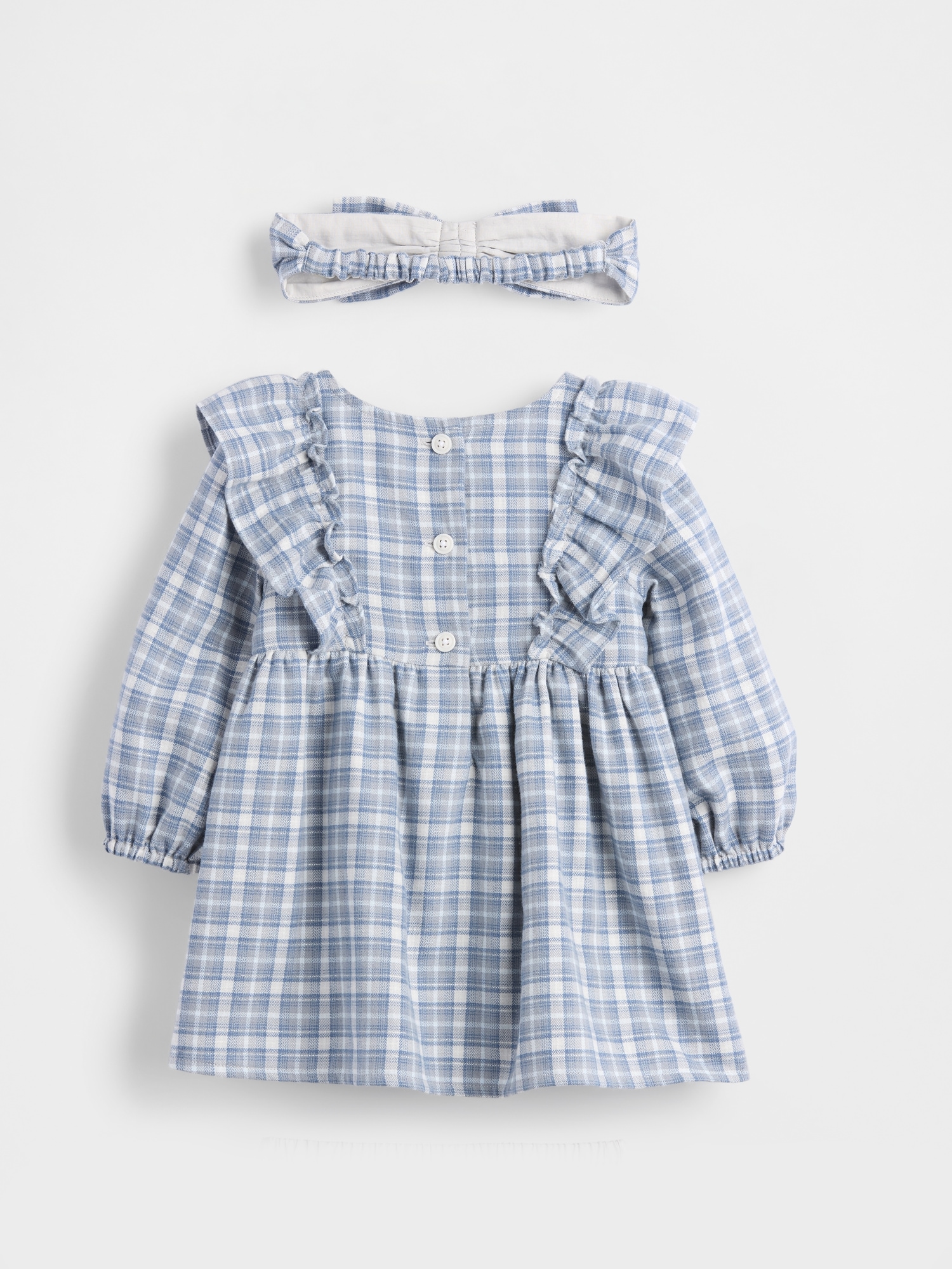 Baby Flannel Bow Dress Outfit Set
