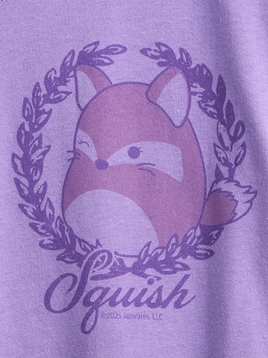 Детская футболка Gap Squishmallow Oversized Graphic, цвет: Лавандовый — фото 4