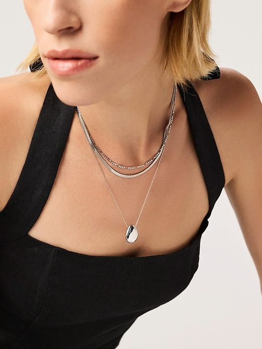 Image number 3 showing, Ana Luisa Silver Mini Pebble Necklace