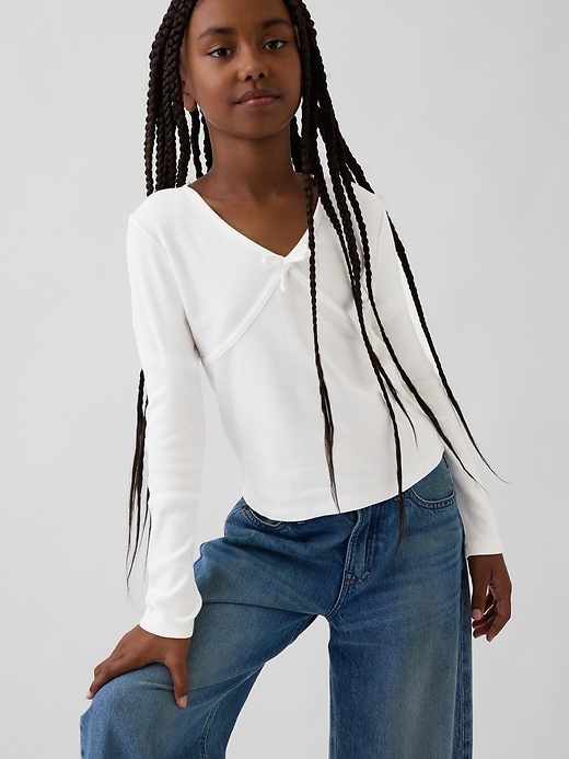 Image number 1 showing, Kids Cross Front Bow T-Shirt