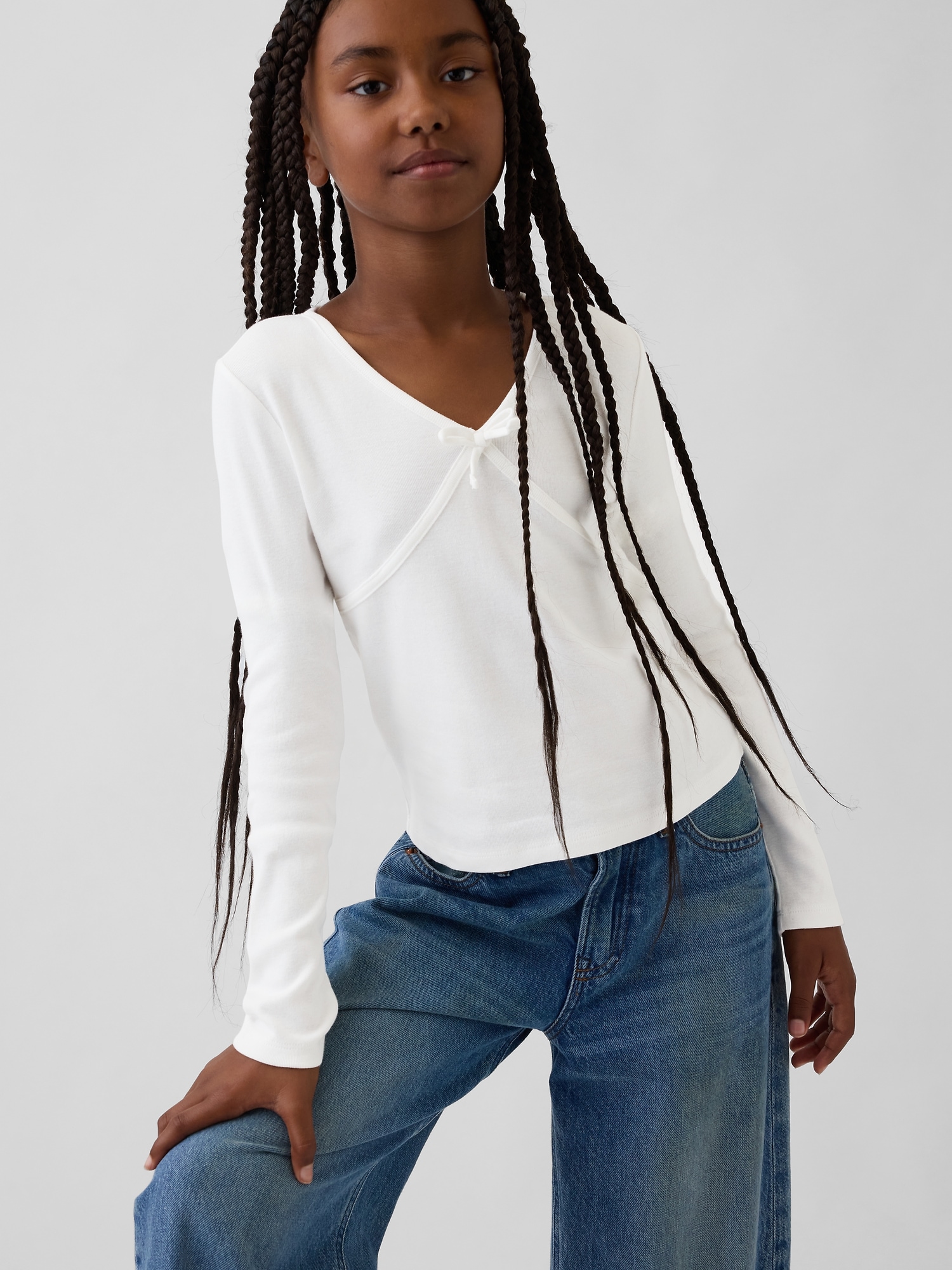 Kids Cross Front Bow T-Shirt