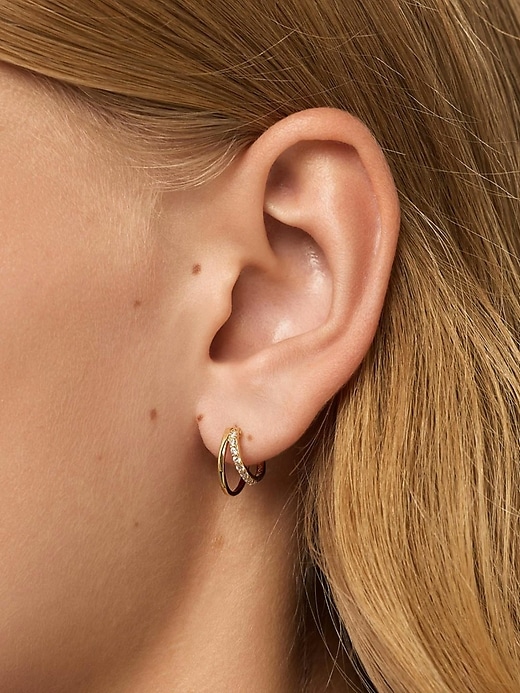 Image number 2 showing, Ana Luisa Toda Mini Double Hoop Earrings