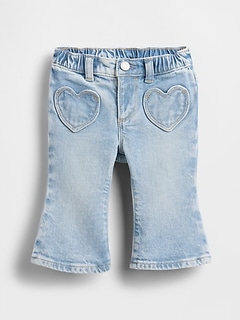 Baby Heart Pocket Flare Jeans