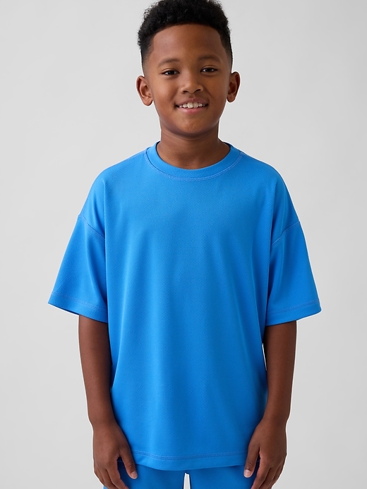 Image number 1 showing, Kids GapFit Tech Recycled Mesh T-Shirt