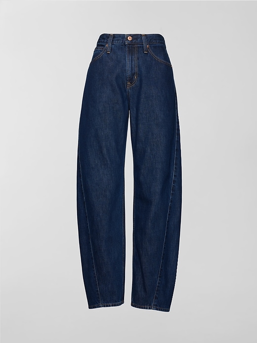 Image number 7 showing, High Rise Barrel Jeans