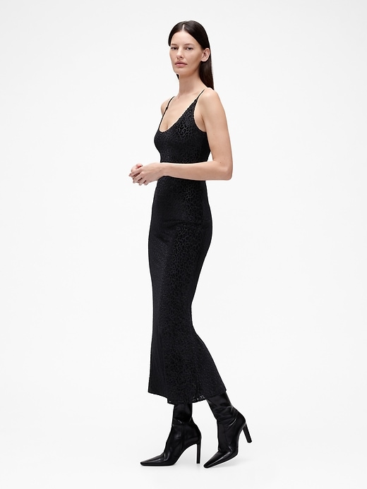 Image number 5 showing, GapStudio Burnout Velvet Leopard Slip Dress