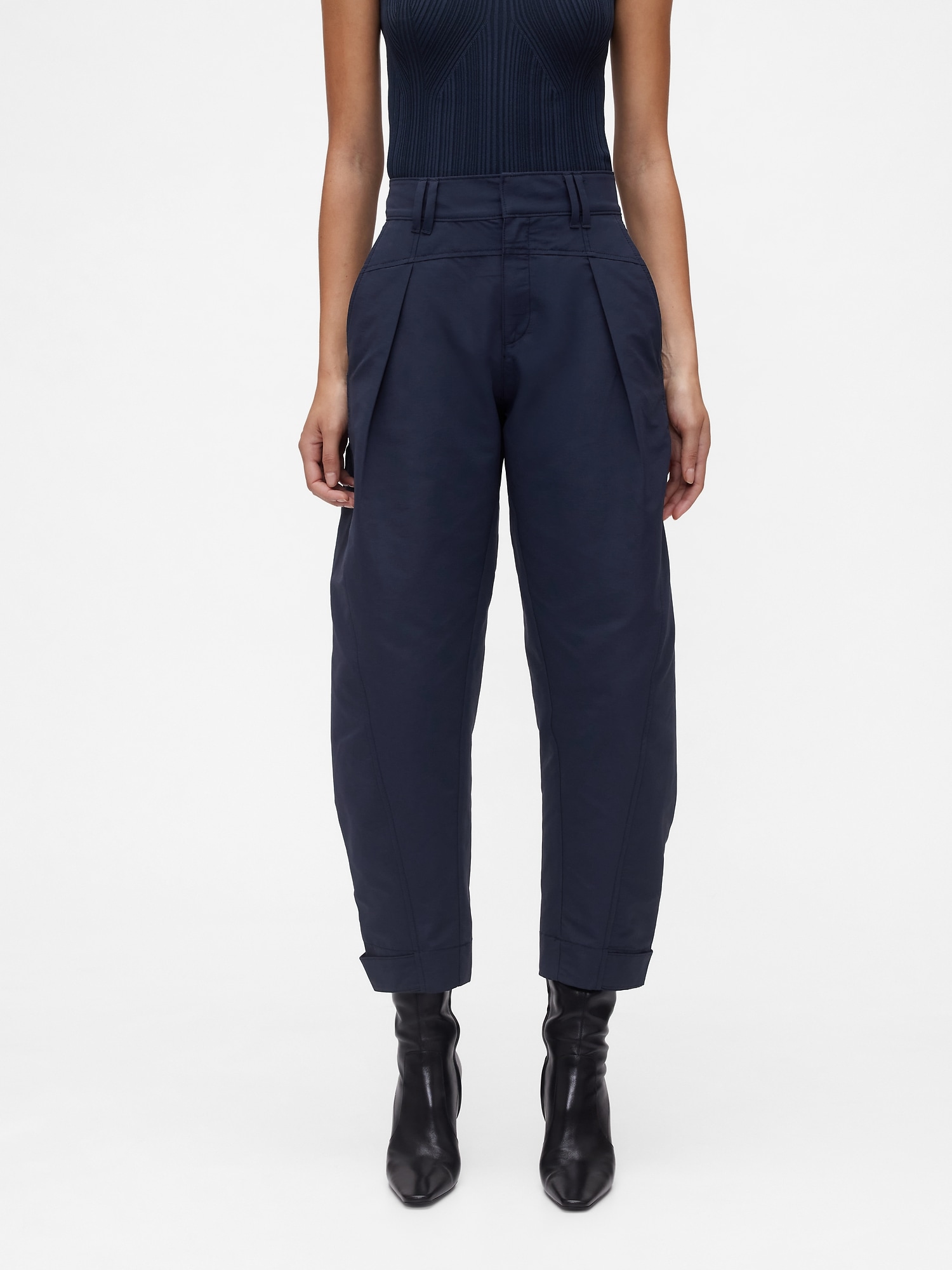 GapStudio High Rise Barrel Trousers