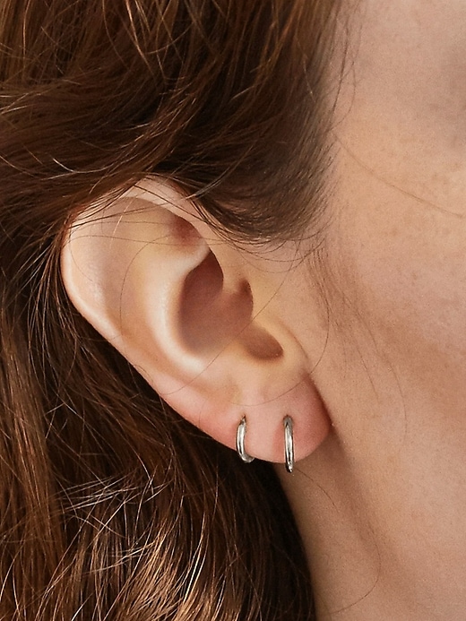 Image number 2 showing, Mini Hoop Earrings Double Pack